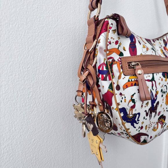 Piero Guidi Magic Circus Coated Canvas Hobo Bag - Picture 6 of 16